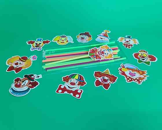 Соломка-трубочка "Клоуни" d6-260мм люминесц (12)*500 (1 шт) Харків