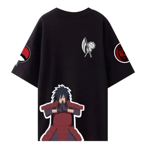 Футболка для хлопчика з аніме принтом Наруто Мадараоверсайз (зріст від 165 до 180) Чорний AnimeT1002m Дніпро