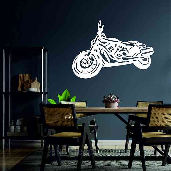 Декоративное настенное Панно «Мотоцыкл» Декор на стену 110*78 см, Белый Киев