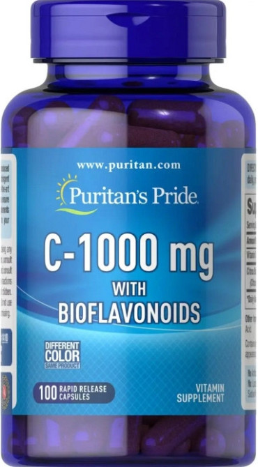 Витамин С Puritan's Pride Vitamin C with Bioflavonoids 1000 мг 100 капс Киев - изображение 3