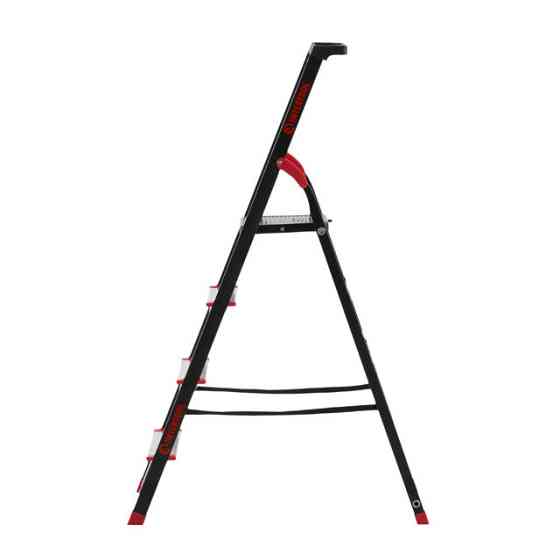 Драбина сталева, 4 сходинки, лоток для інвентарю, висота: 1350 мм, висота: висота до платформи: 850 мм, 150 кг INTERTOOL LT-0054 Київ