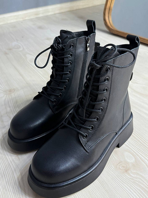 Черевики жіночі Hengji 99 шкіряні утеплені на хутрі чорні, 41, 25,5 см Київ - фото 20