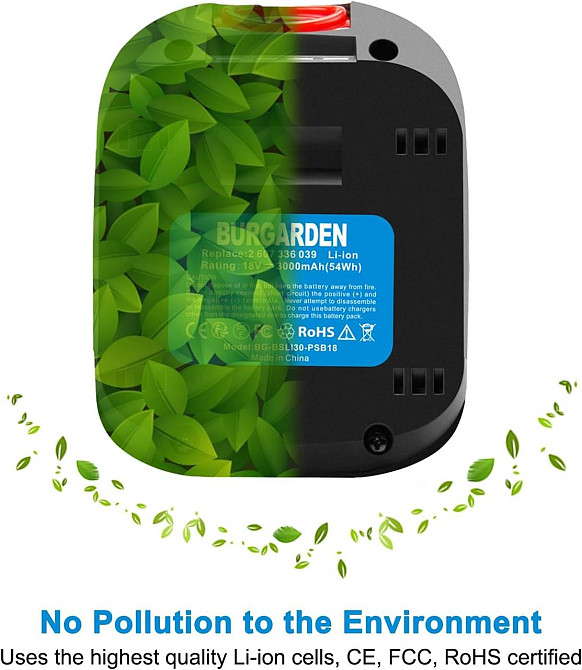 Акумулятор BURGARDEN 18V 3.0Ah Li-ion для електроінструментів Bosch PSB, PSR, PSM, PST, Uneo Maxx 3000mAhАккумулятор BURGARDEN 18V Київ - фото 5