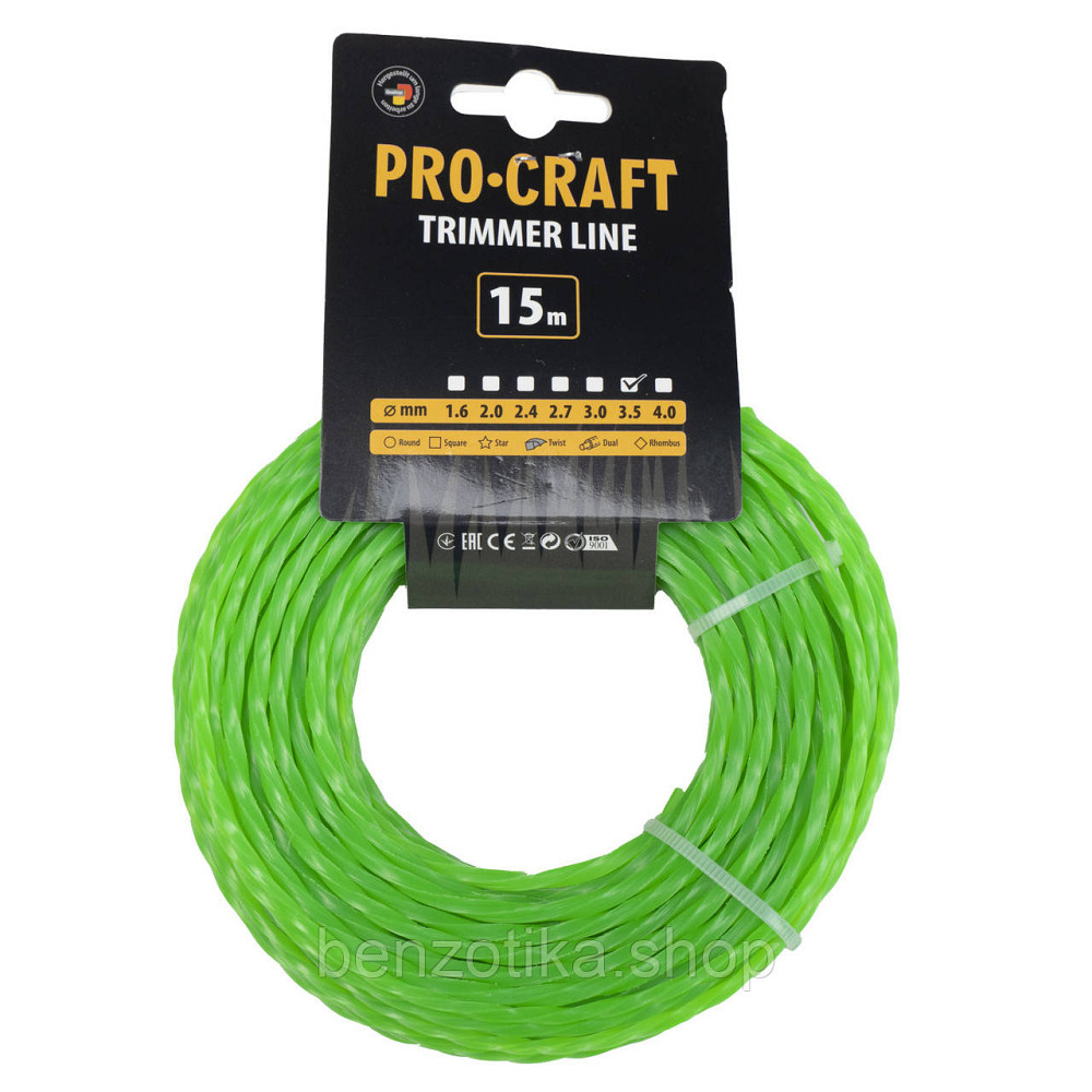 Волосінь спіраль Procraft 3.5мм 15м Київ - фото 1