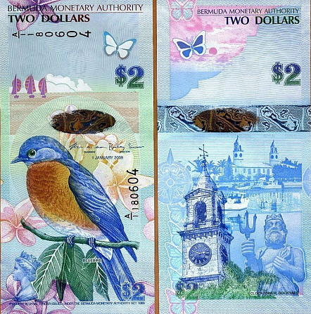 Bermuda Бермуди Бермудські Острови - 2 Dollars 2009 ( 2018 ) Prefix A/ Полтава - фото 1