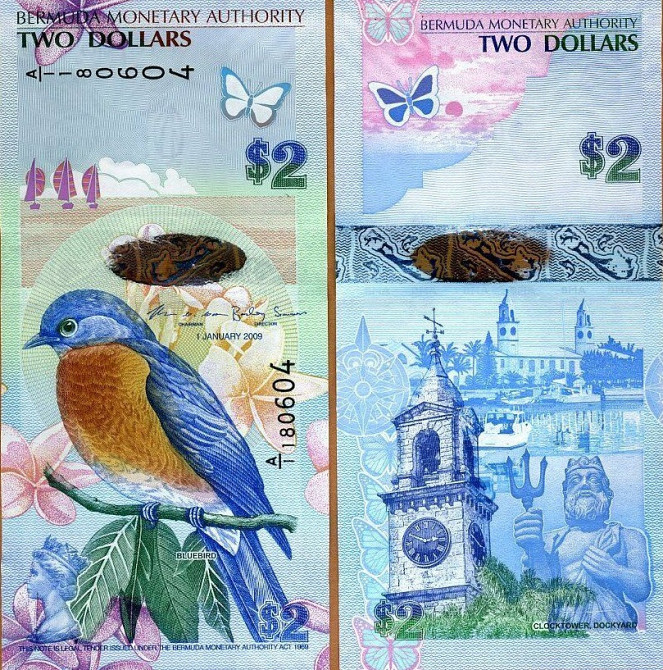 Bermuda Бермуды Бермудские Острова - 2 Dollars 2009 ( 2018 ) Prefix A/ Полтава - изображение 1