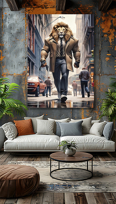 Картина Холсті в спортзал  Лев  KLM_12 60х90 см Киев - изображение 3