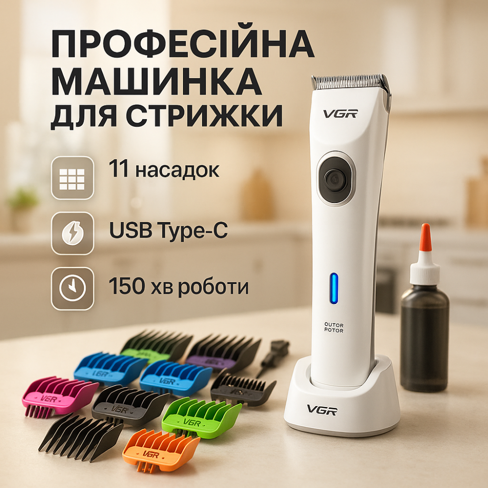 Универсальный триммер для волос и тела VGR, Триммер для висков Модная машинка стрижки волос RB-72 Львов - изображение 19