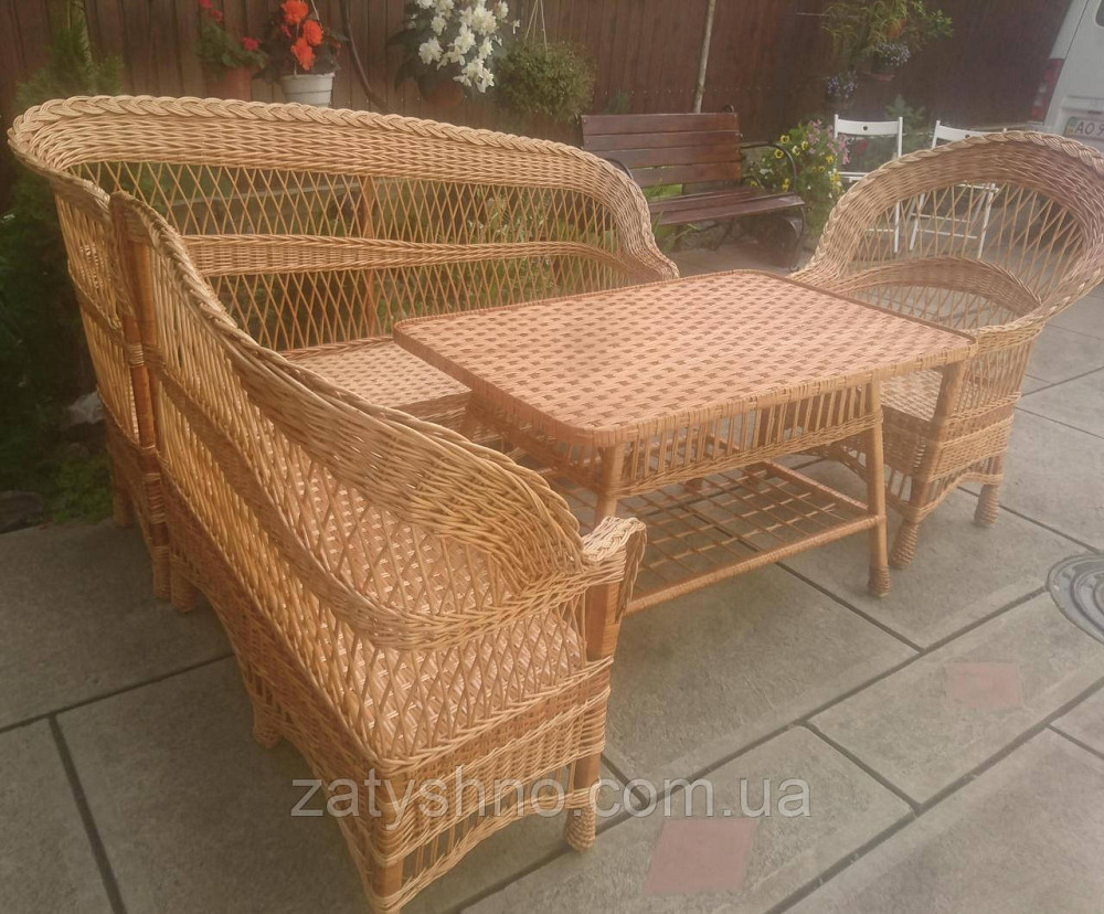 Меблі плетені з кутовим диваном Київ - фото 3