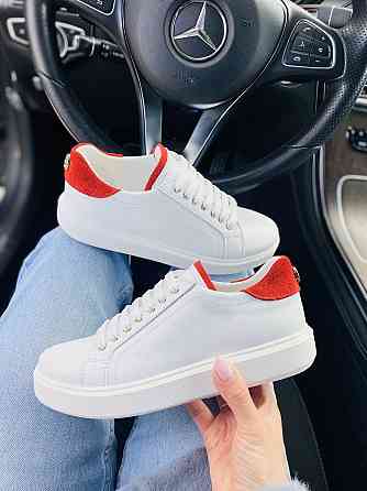 Abbi Кеди жіночі ABBI 21600 білий/червоний (весна-осінь, шкіра натуральна) (2724) лише 37р. Коломия