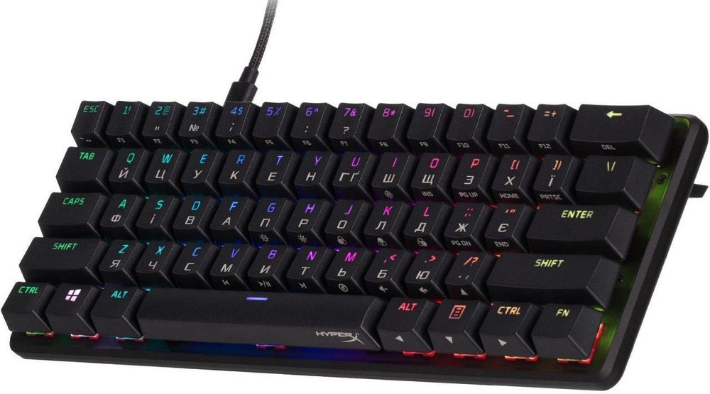 Клавіатура HyperX Alloy Origins 60 Red RGB UA Black (4P5N4AA) Чорний Харьков - изображение 3