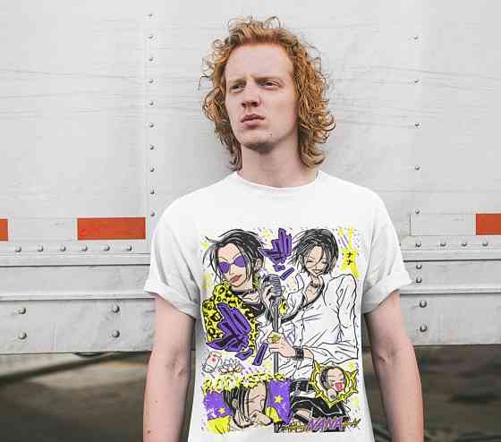 Футболка чоловіча з аніме принтом Нана Осакі Блакк Стонес оверсайз (S/M/L) Чорний AnimeJ1017 Дніпро