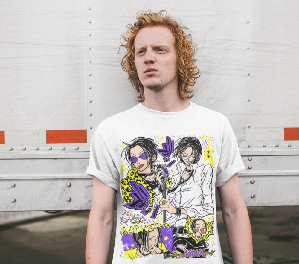 Футболка чоловіча з аніме принтом Нана Осакі Блакк Стонес оверсайз (S/M/L) Чорний AnimeJ1017 Дніпро - фото 4