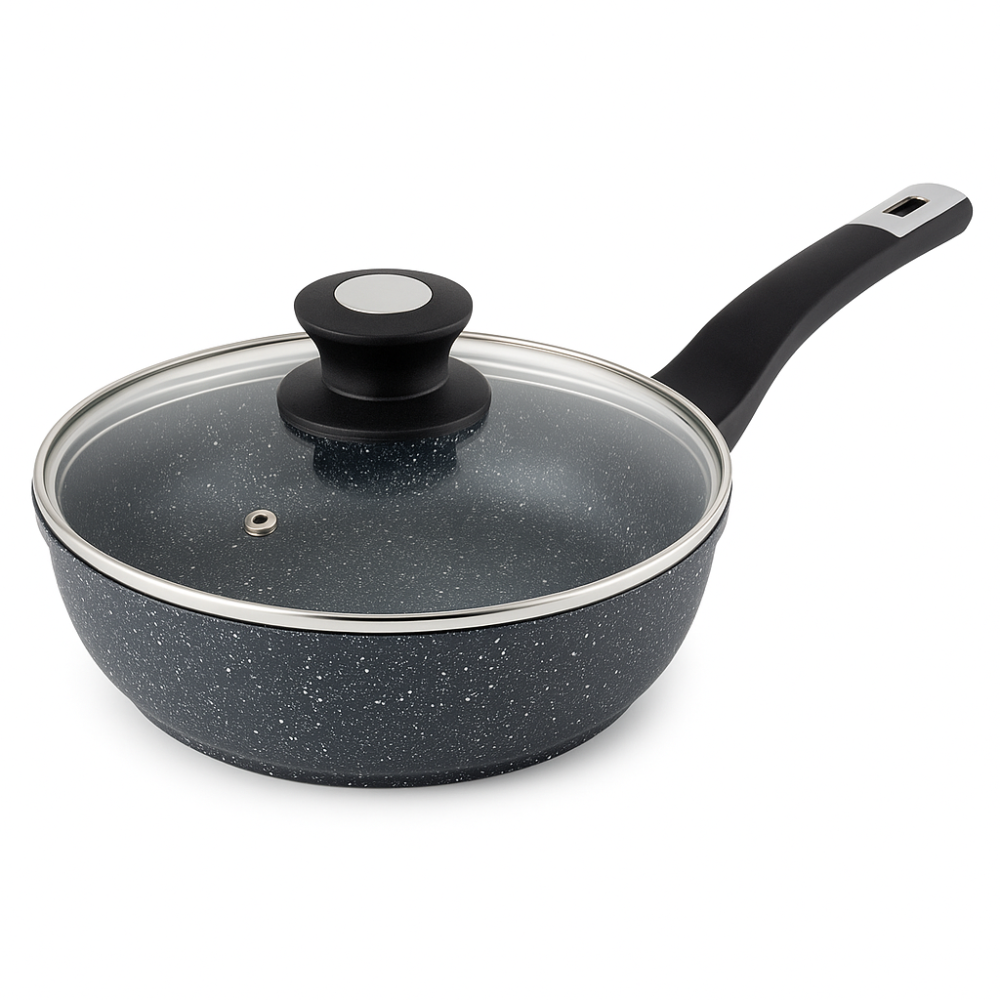 Сковорода універсальна для дому UNIQUE, Сковорода алюмінієва поглиблена, Сковороди без масла DW-64 Львів - фото 14