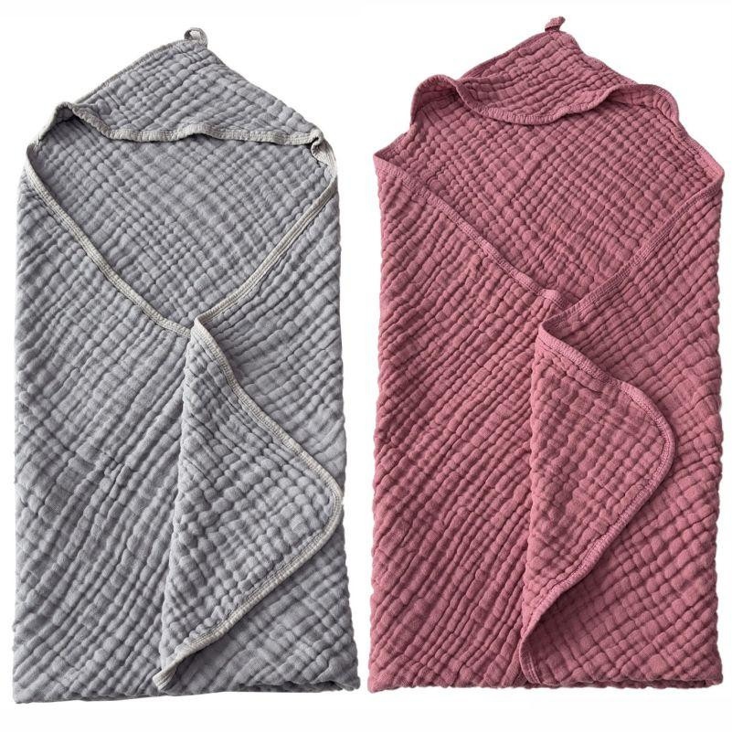 Набір рушників дитячих Lovely Svi органічна бавовна ( муслін) – 6-шарів, 2 шт: 80 x 80 см від 0 до 2 років Сірий і Рожевий Київ - фото 1