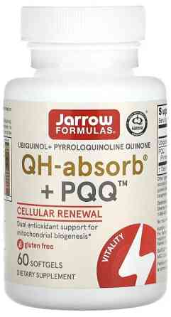 Пірролохінолінхінон і убіхінол Jarrow Formulas Ubiquinol QH+ PQQ Absorb 60 капс Київ