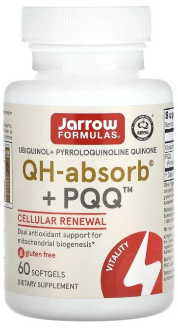 Пірролохінолінхінон і убіхінол Jarrow Formulas Ubiquinol QH+ PQQ Absorb 60 капс Київ - фото 1
