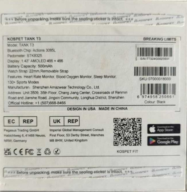 Наручний смарт-годинник Kospet TANK T3 Black. Київ - фото 2