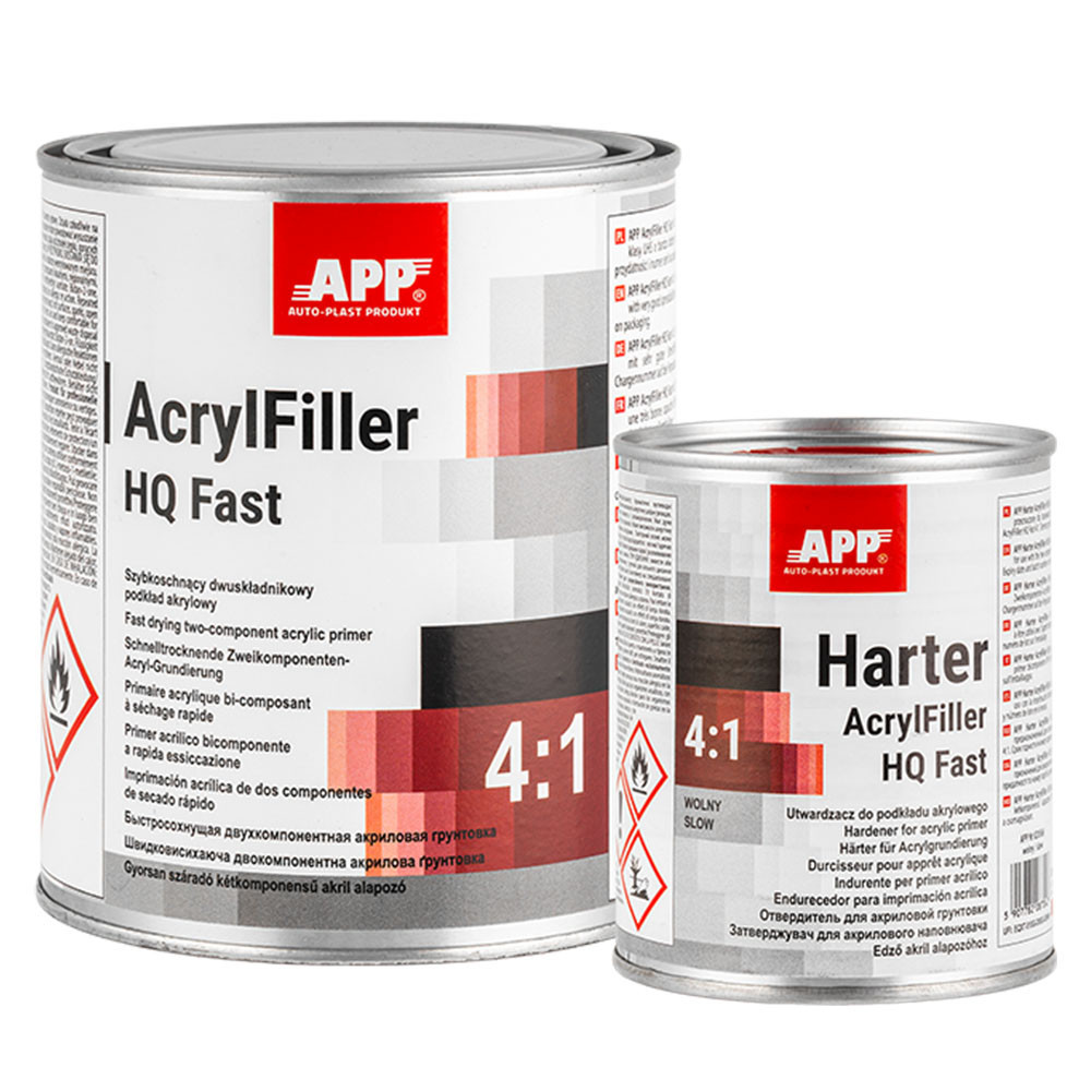 Грунт акриловий 4:1 "HQ Fast 401" сірий 1л+0,25л затв. APP, 020551 Вінниця - фото 1