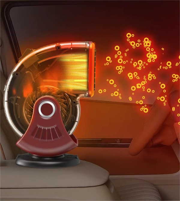 Обігрівач тепловентилятор автомобільний для обдування і обігріву лобового скла в машині, з поворотом на 360° Кам'янець-Подільський - фото 4