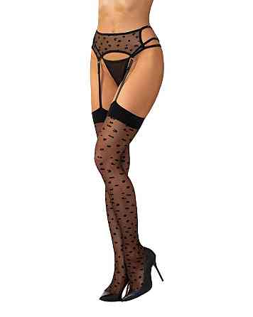 Панчохи-стокінги Obsessive Isinne garter stockings S/M/L Sex Aura Київ