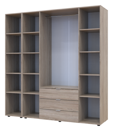 Комплект шаф для одягу Doros Гелар (2 шт.) 194х49,5х203,4 см Дзеркало/Дуб сонома (DRS-011139) Львів