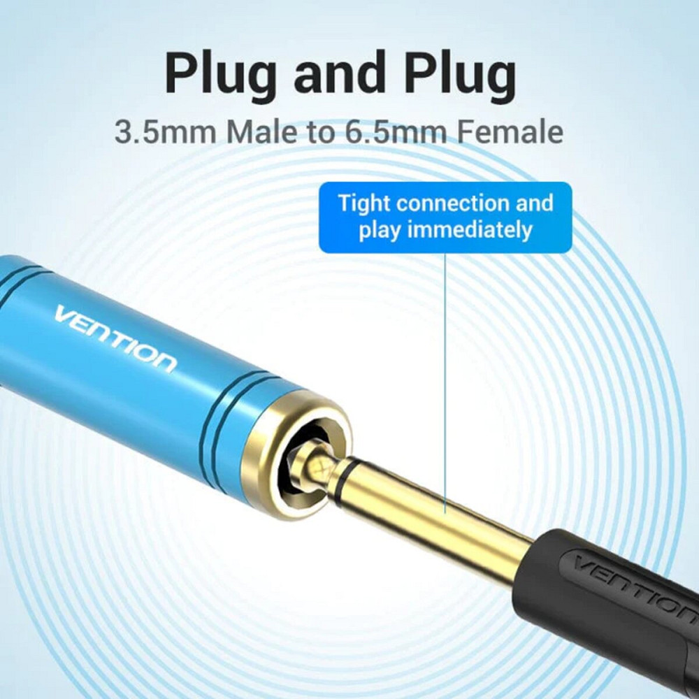 Адаптер Vention 3.5mm Male to 6.35mm Female Audio Adapter Blue Aluminum Alloy Type (VAB-S04-L) Київ - фото 4