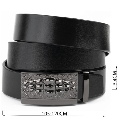 Ремень Vintage Мужской с пряжкой автомат Черный (20300) Винница - изображение 3