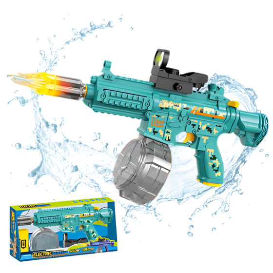 Водный электрический пистолет для детей, водный автомат M416 на аккумуляторе с подсветкой, игрушечный, зеленый Каменец-Подольский