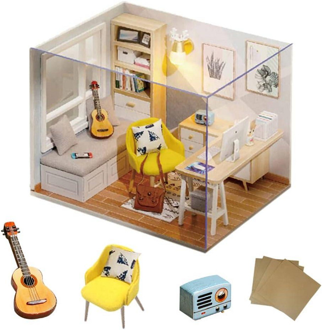 Румбокс Солнечная Студия Roombox Sunshine Study DIY Cute Room + Пылезащитный купол (QT007) Киев - изображение 1