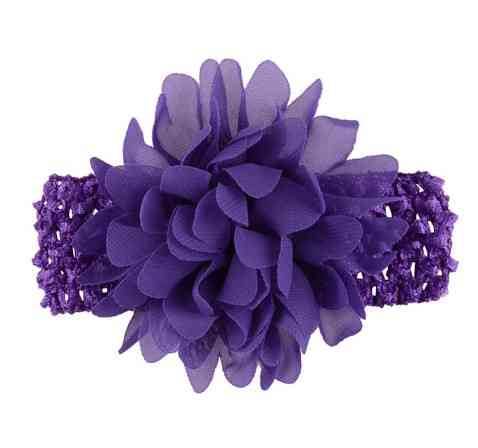 Дитяча фіолетова пов'язка на голову - окружність голови приблизно 26-50см, діаметр квітки 10см Київ
