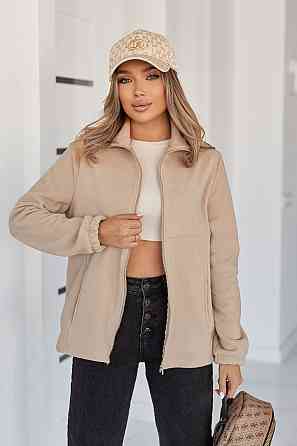 Флісова жіноча кофта на блискавці "Jacket" | Батал Бежевий, 54-56 Київ