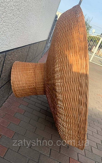 Велика плетена люстра з лози Київ - фото 4