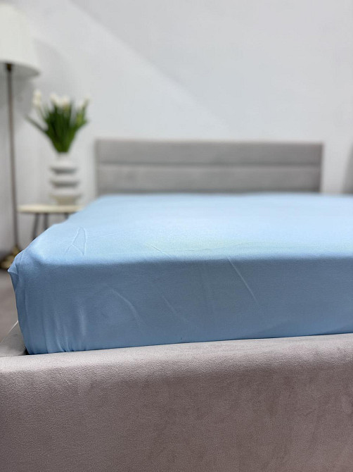 Ecotton Простирадло на резинці Ecotton 180х200 см блакитний Blue 24584 Коломыя - изображение 2