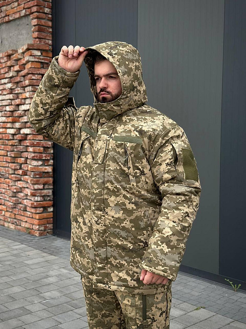 Військовий зимовий теплий чоловічий бушлат піксель Omniheat, армійська чоловіча куртка бушлат піксель до -30 Львів - фото 10