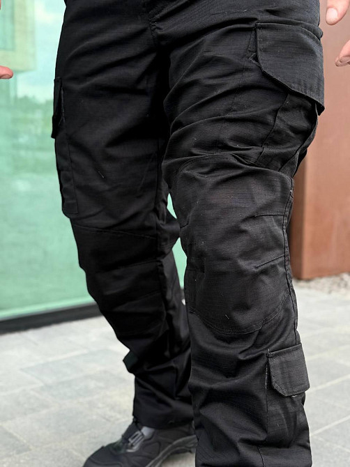 Тактичні штани чорні ріп-стоп літні ЗСУ, чоловічі бойові військові штани для армії, штурму та міста Львів - фото 9