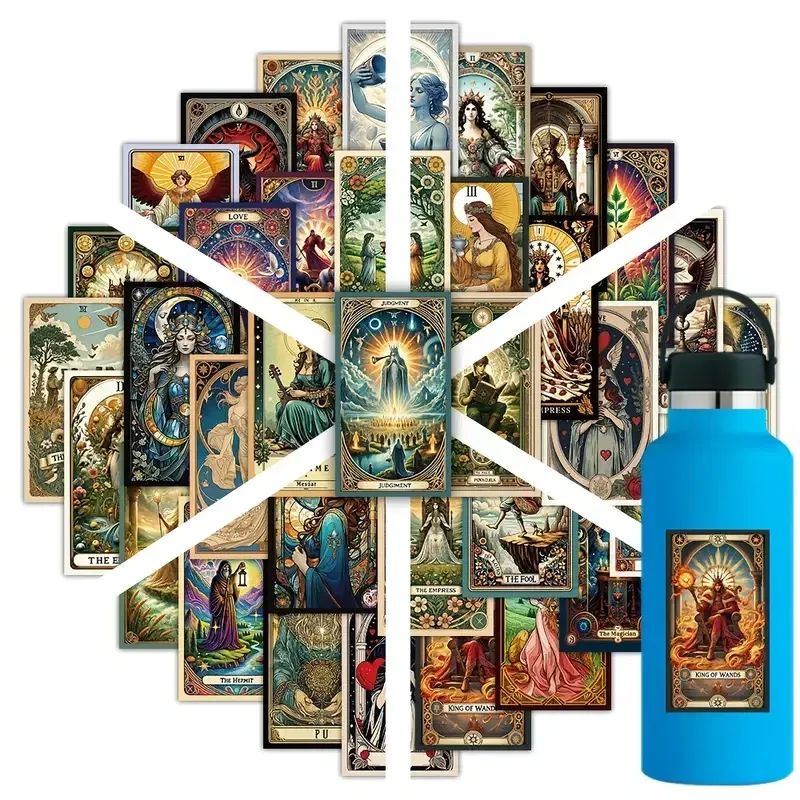 Набор наклеек Таро 48 шт – винтажные мистические наклейки для декора Киев - изображение 4