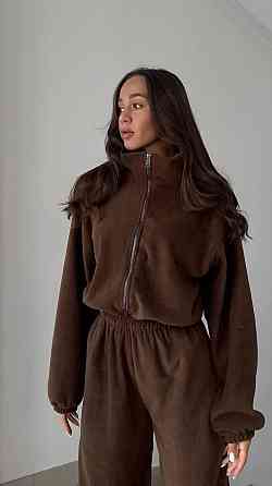 Стильний жіночий витончений комбінезон двосторонній фліс. Шоколадний, 42/44 Одеса