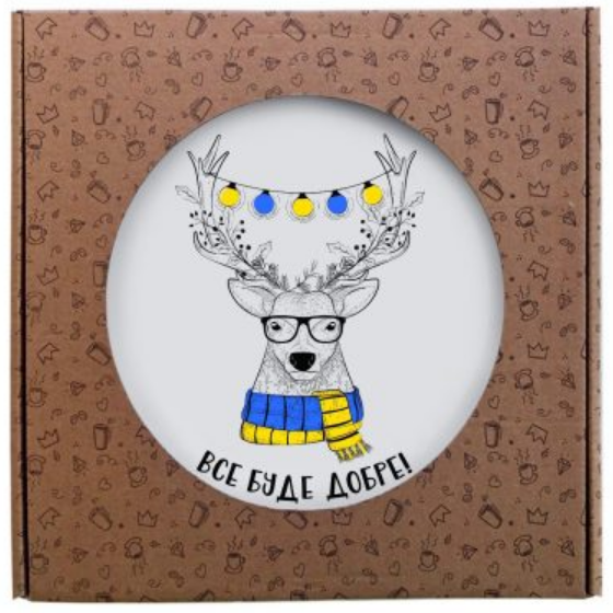 Тарілка Олень 25см склокераміка (подарункова уп) 1238 Кварта Житомир - фото 1