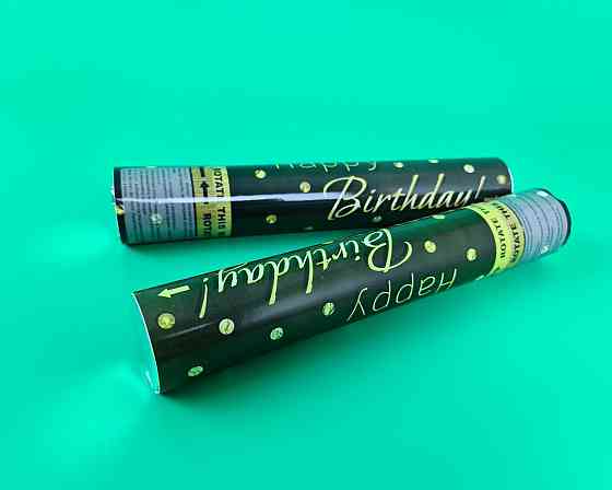 Хлопушка пневматическая Золотое на черном, длина 30 см 4830-14 (1 пачка) Харьков