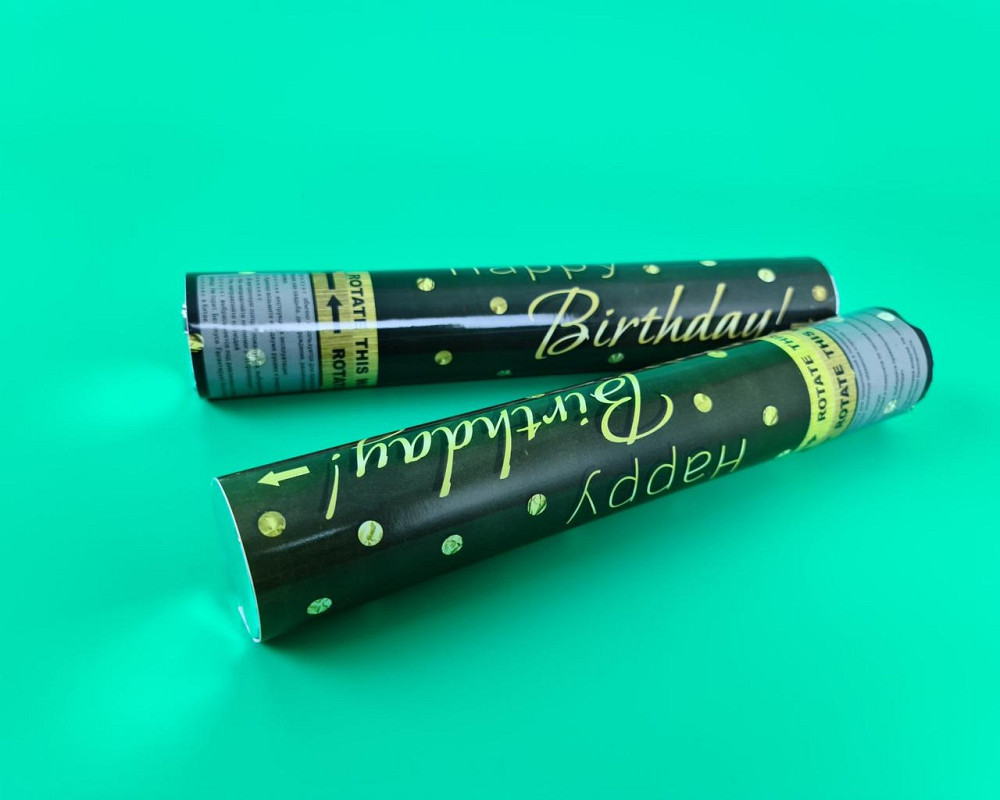 Хлопушка пневматическая Золотое на черном, длина 30 см 4830-14 (1 пачка) Харьков - изображение 1