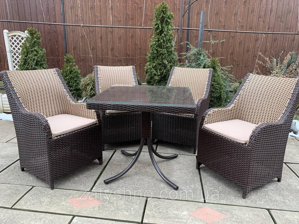 Мебель с ротангу, 4 кресла и стол плетеный Киев - изображение 1