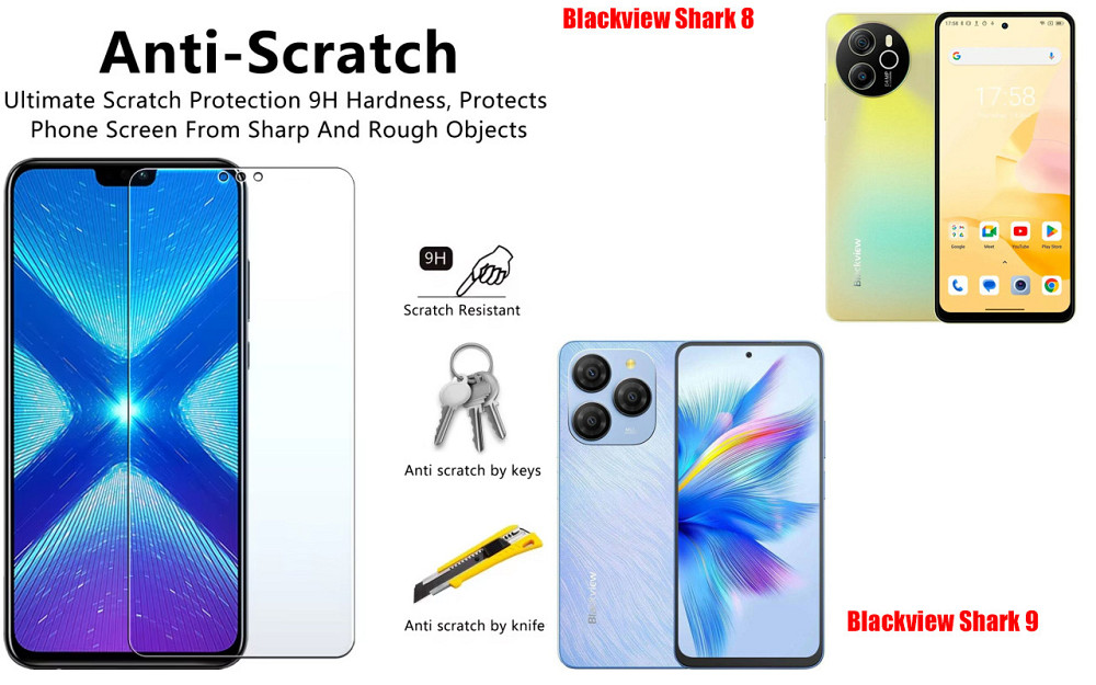 Захисне скло NeoGlass для Blackview Shark 8, Shark 9 – надпрозоре та стійке Київ - фото 1