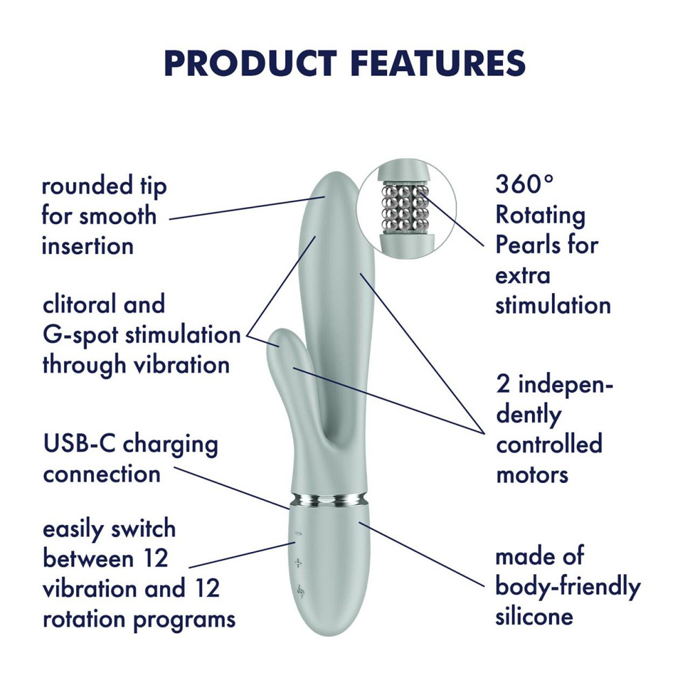 Вибратор-кролик Satisfyer Pearl Bunny 2 Greygreen Sex Aura Киев - изображение 6