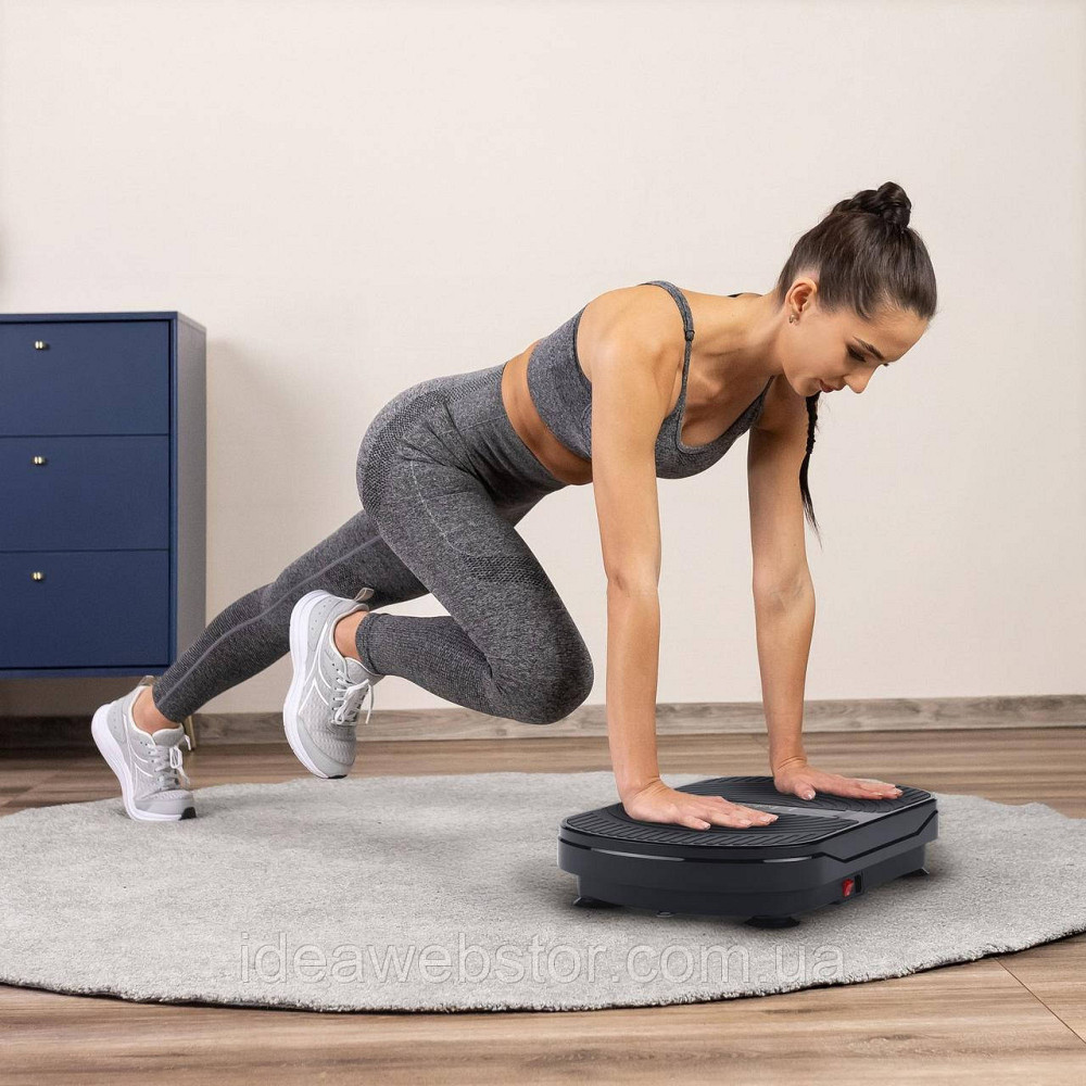 Виброплатформа Gymtek XP300 черная для дома до 150 кг с пультом и эспандерами тренажер для похудения фитнеса и массажа Киев - изображение 16
