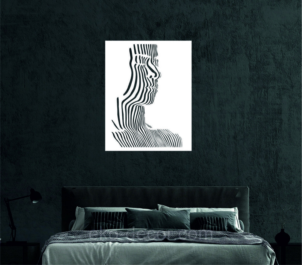 Декоративное настенное Панно «Силуэт женщины», Декор на стену 70*53 см, Белый Киев - изображение 6