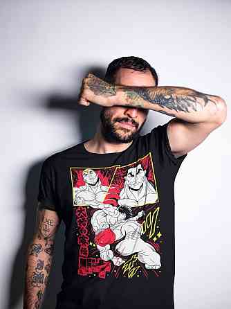 Футболка для хлопчика з аніме принтом Аніме Бакі Ханма Гіфт оверсайз (зріст від 165 до 180) Чорний AnimeJ0058m Дніпро