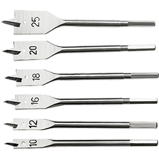 Набір перових свердел по дереву, 10-12-16-18-20-25 мм, 6 шт, шестигранний хвостовик Sparta Полтава - фото 1