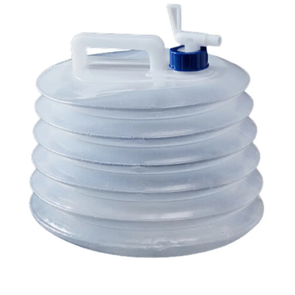 Набор 3в1 канистры пластиковые складные с крышкой-клапаном комплект на 5, 10 и 15 литров для воды, прозрачные Каменец-Подольский - изображение 3