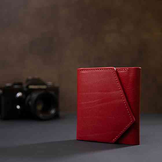 Женский кожаный кошелек Красный (GRANDE PELLE) Киев